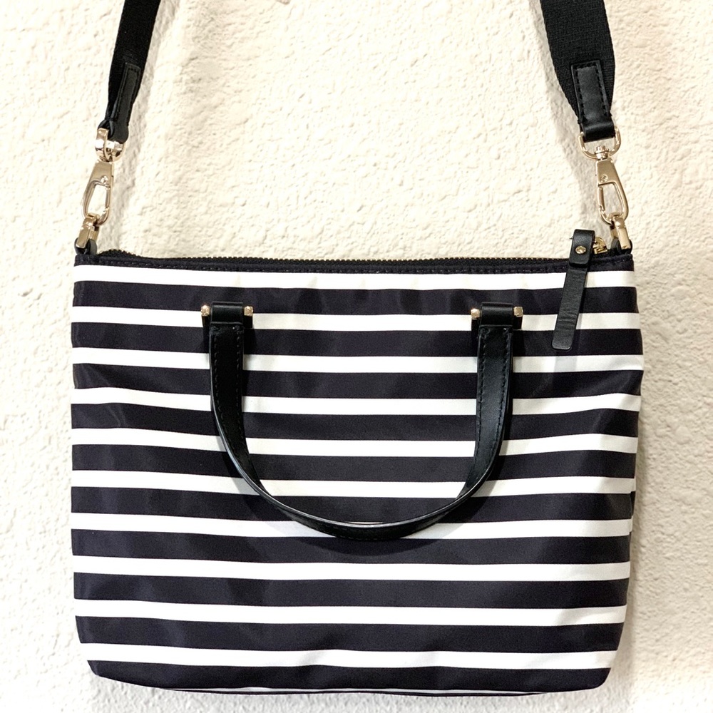 Kate Spade Black & White Stripes Crossbody Bag - Picture 7 of 13